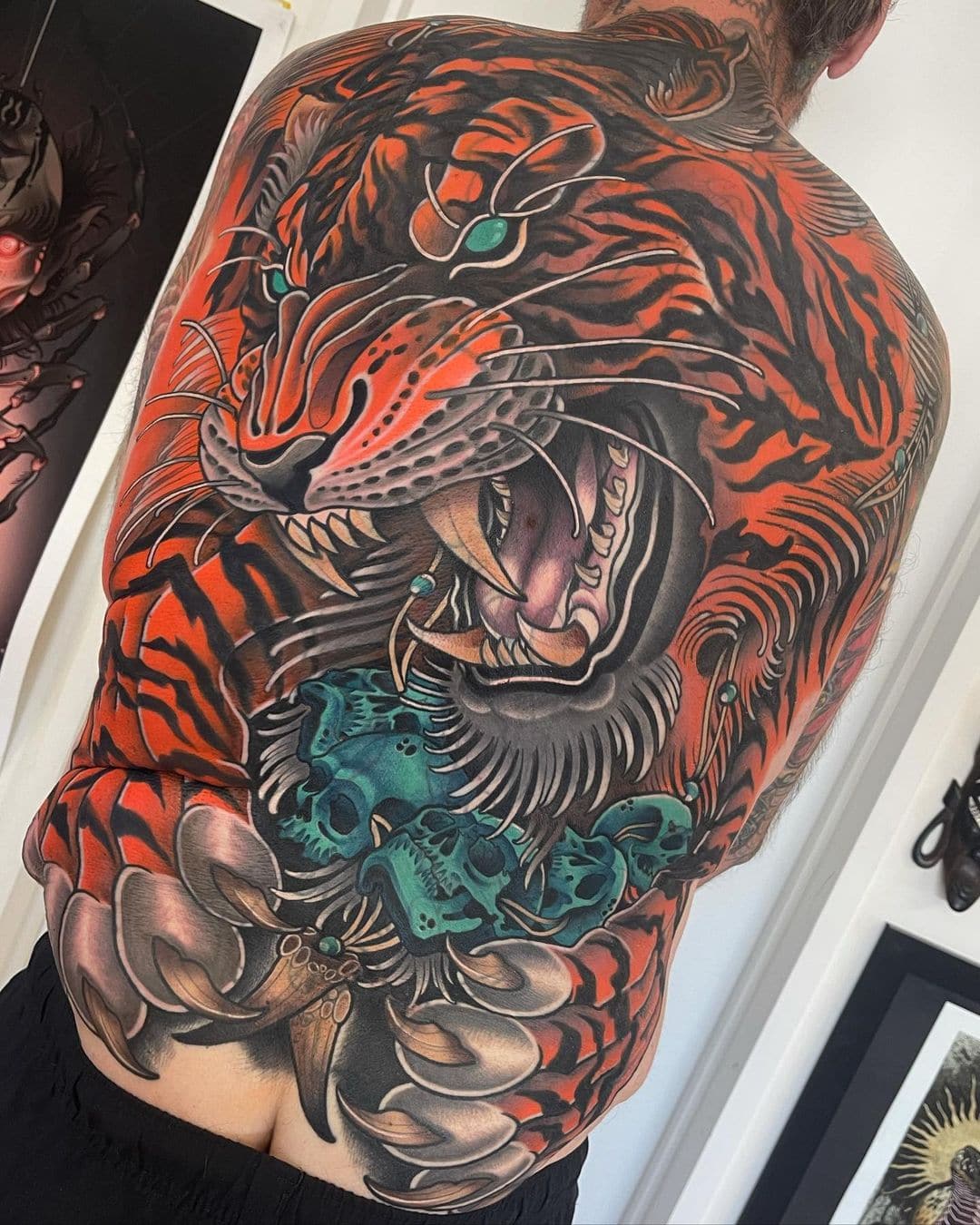 Skull and tiger combo for the back piece #fyp #viral #sullen #tattoo #... |  TikTok