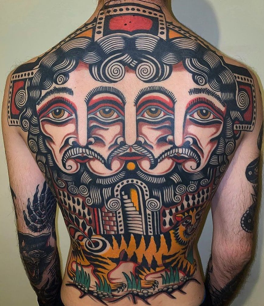 american traditional back piece – All Things Tattoo