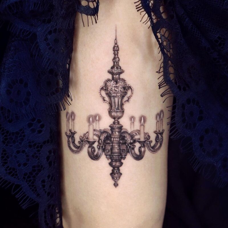 20 Bright Chandelier Tattoos That Light Up A Room • Body Artifact