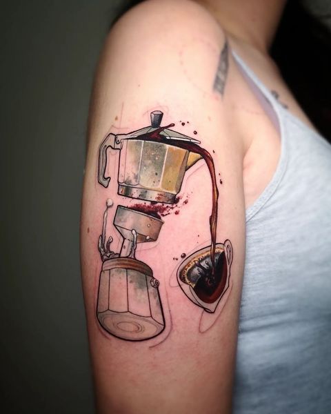 101 Coffee Tattoo Designs for Men [2024 Inspiration Guide] | Coffee tattoos,  Tattoo designs wrist, Tattoos