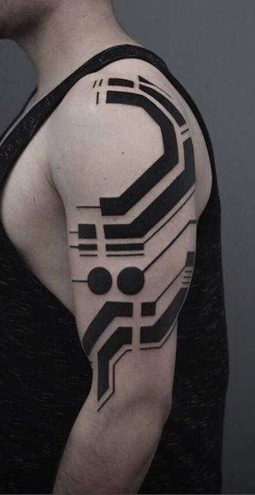 Tattoo Artist Takes Inspiration From Circuit Boards to Create Futuristic  Tribal Tattoos - 9GAG