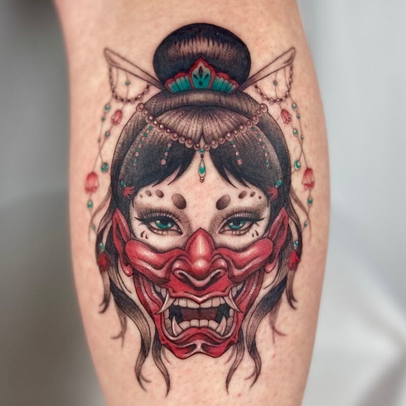 21 Hauntingly Beautiful Hannya Mask Tattoos • Body Artifact