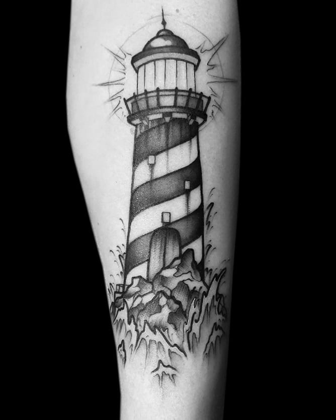 Lighthouse Tattoo by Austin Nash on Dribbble