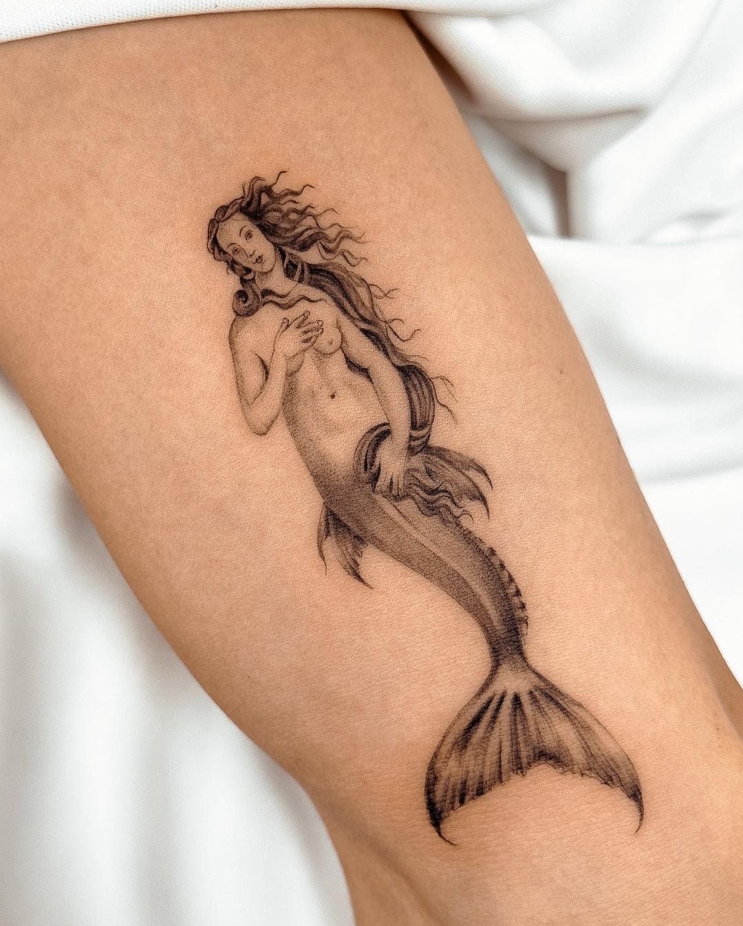 Tattoo uploaded by Jessica Catlin • #mermaidtattoo #mermaid #minimalist  #outline #simple • Tattoodo