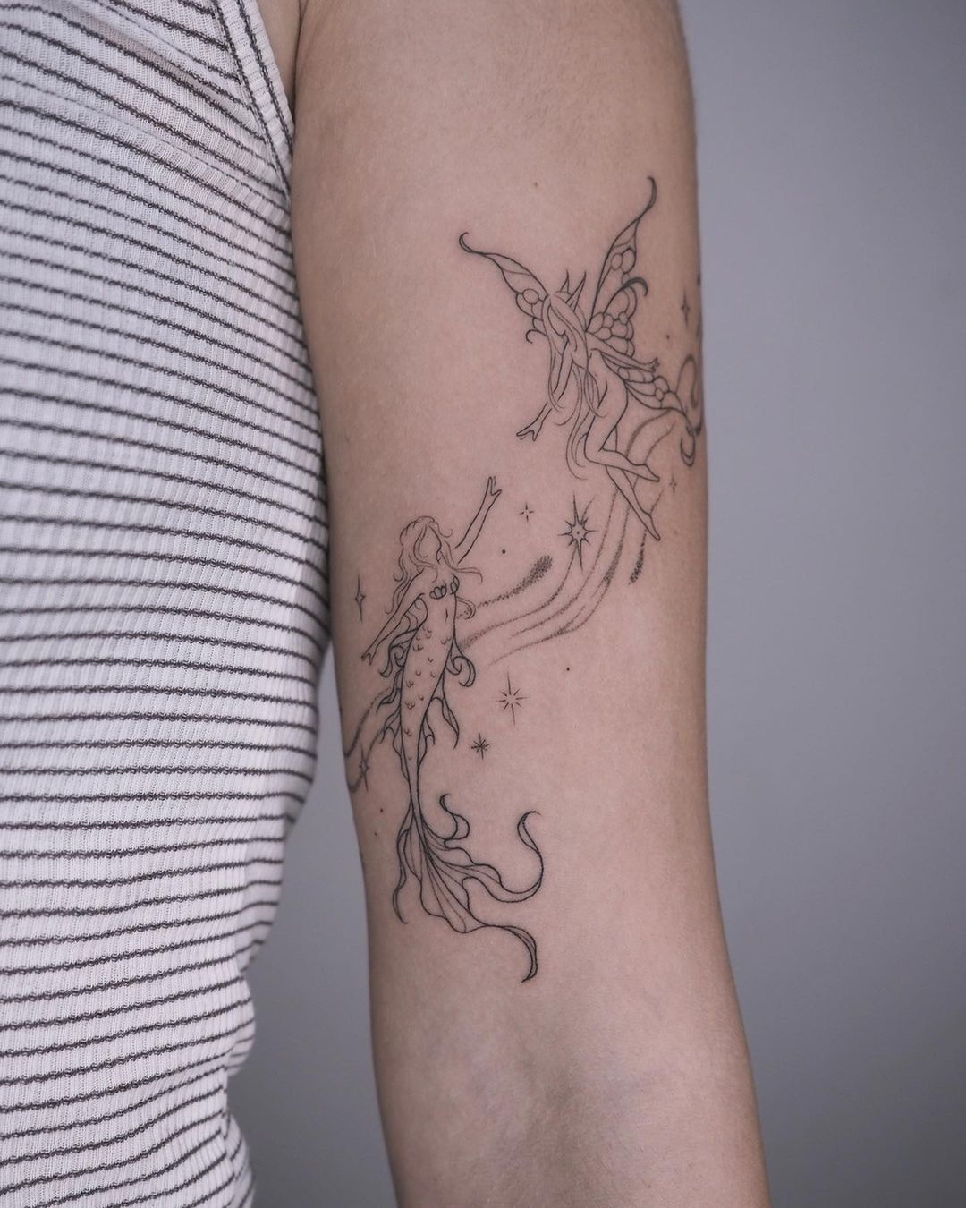Premium Vector | Mermaid tattoo illustration vector design