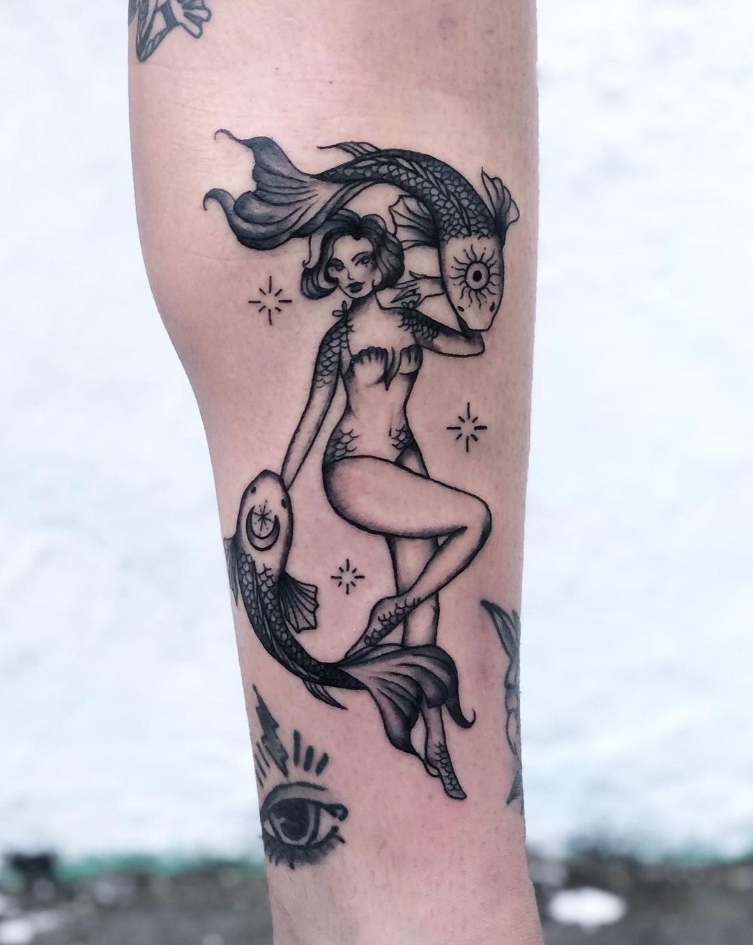 pisces tattoo mermaid