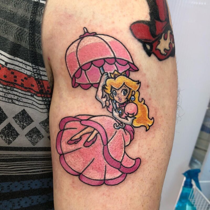 21 Princess Peach Tattoos To Showcase Your Love Of Mario • Body Artifact