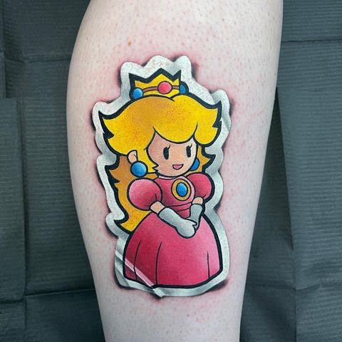 princess peach tattoo6