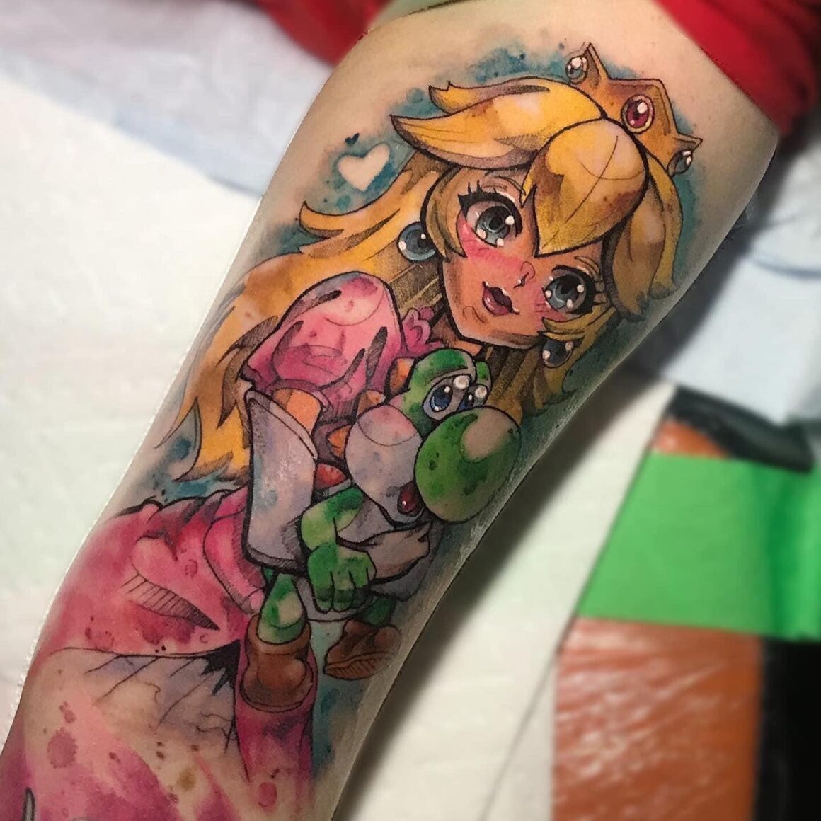 Anime Pin Up Girl Tattoo - Session One | Help Me Tattoo Training Forum |  Tattooing 101
