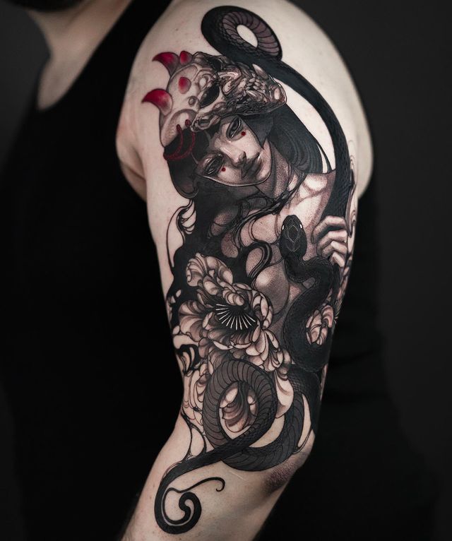 Egirl Succubus  Blackwork Tattoo  Shaun Horlock myself  rFantasyArt