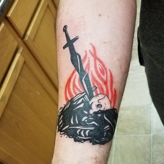 37 Epic Dark Souls Bonfire Tattoos Body Artifact   Dark Souls Bonfire Tattoo 35  560x560 