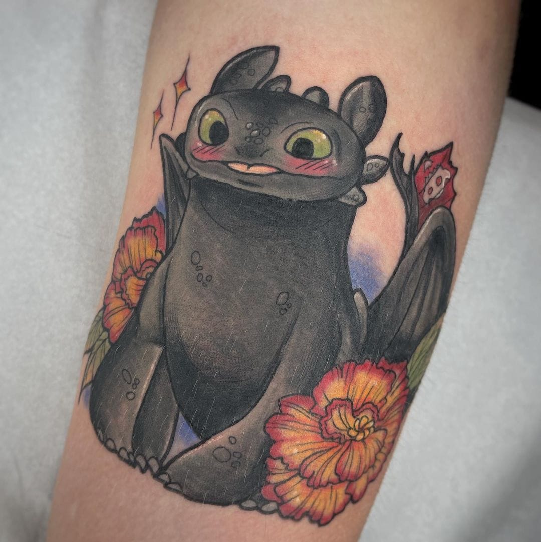 Toothless tattoo design  Toothless tattoo Dragon tattoo Sleeve tattoos