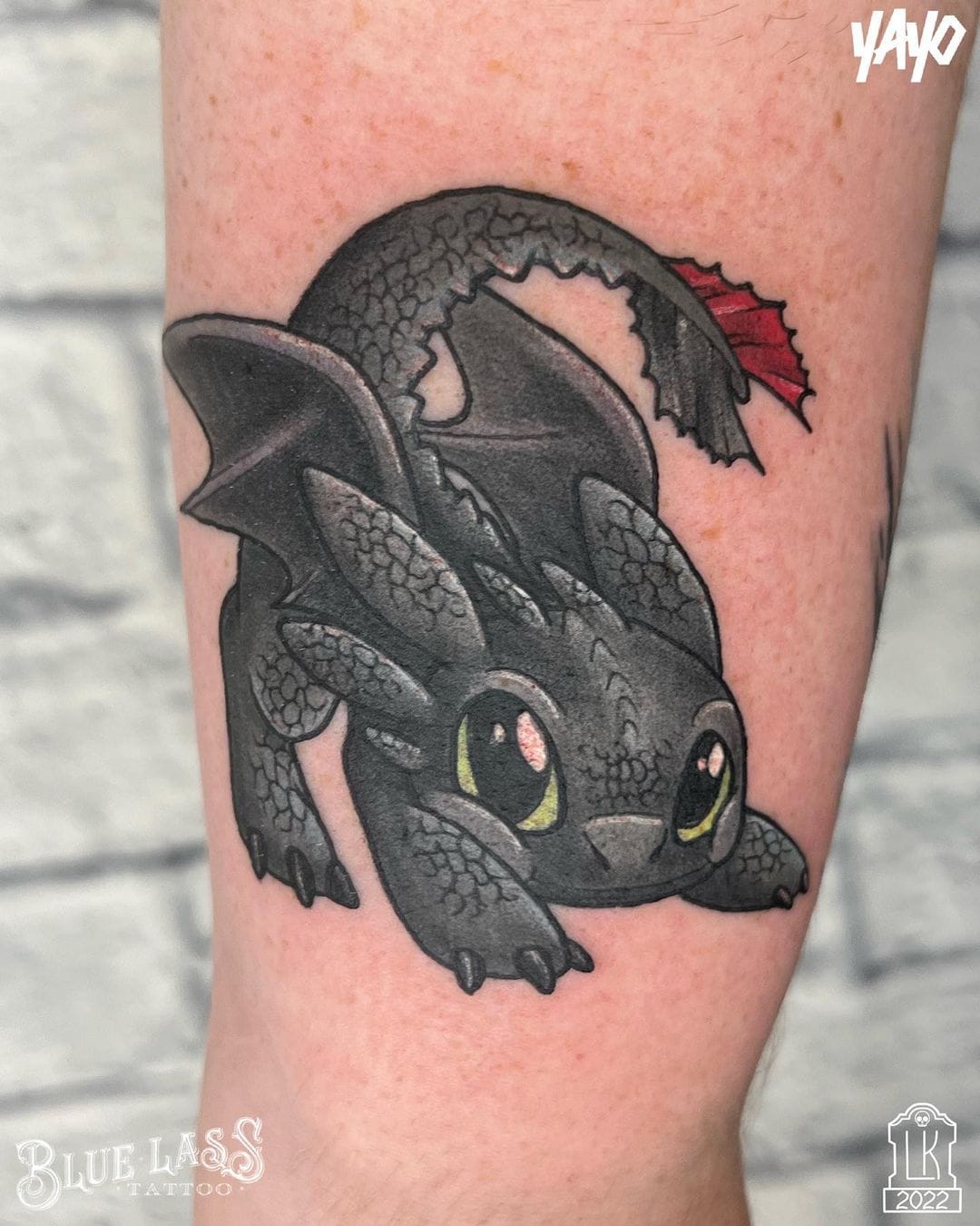 toothless 3d tattoo on arm｜TikTok Search