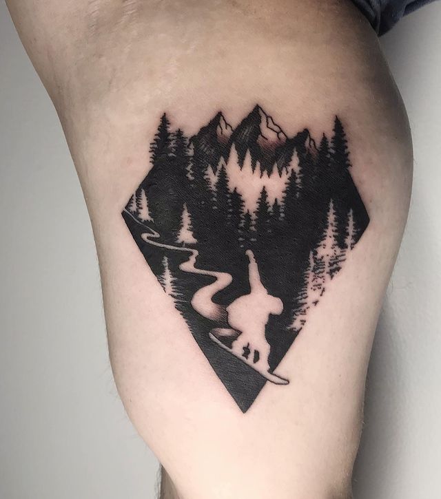 Blackwork Negative Space Tattoo To Get Lost In