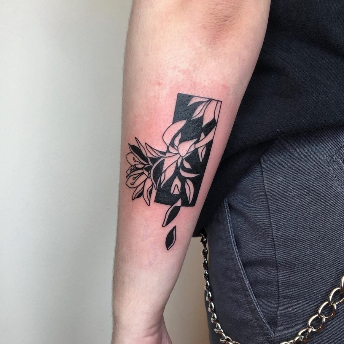Blackwork Negative Space Tattoo To Get Lost In