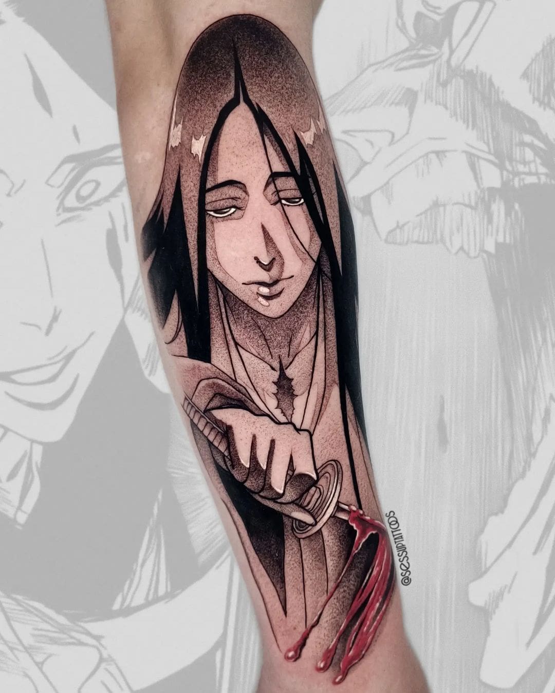 Discover amazing Anime tattoo on hand for women