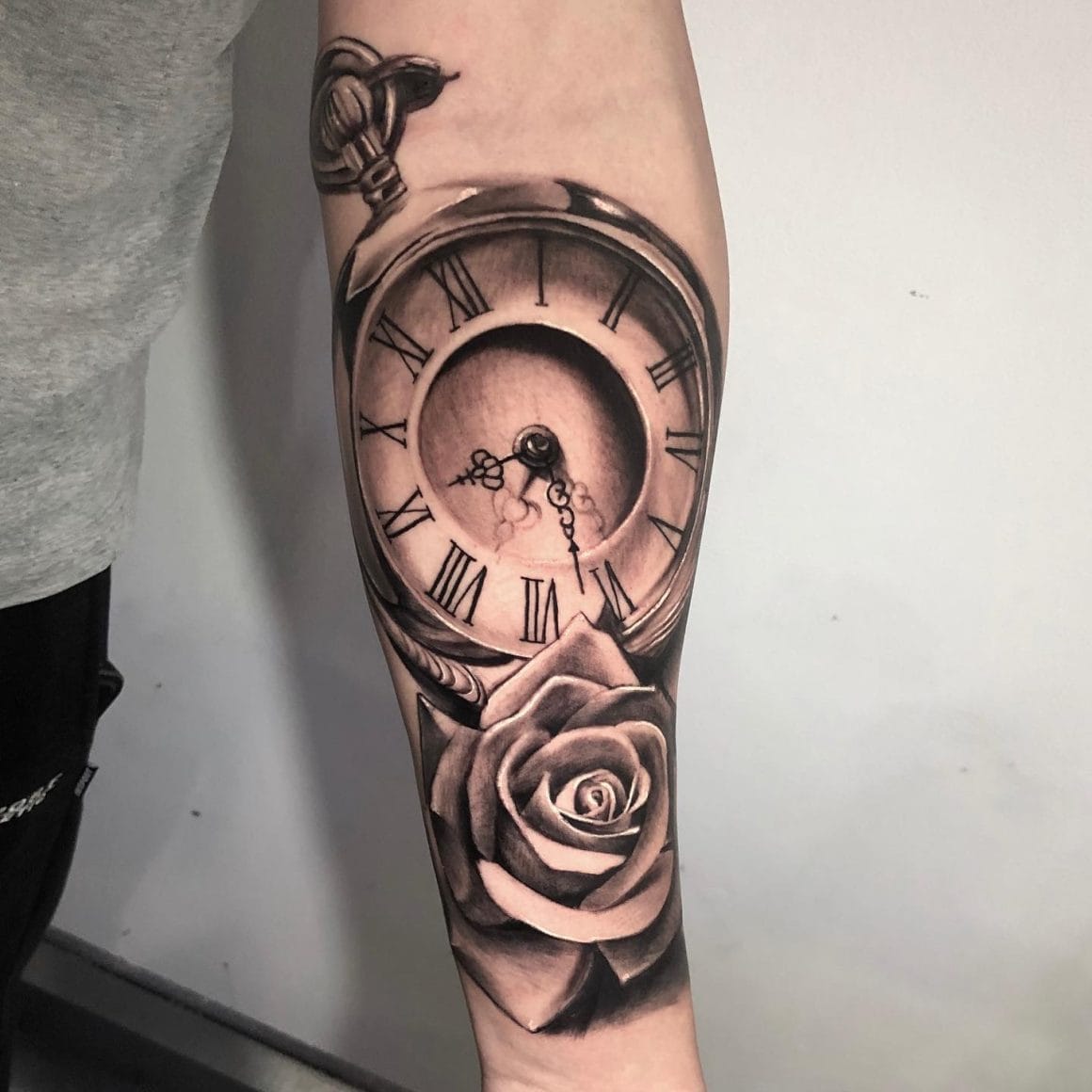 time tattoo clock pocket watch tommorow never comes until the next day by  George Muecke : Tattoos