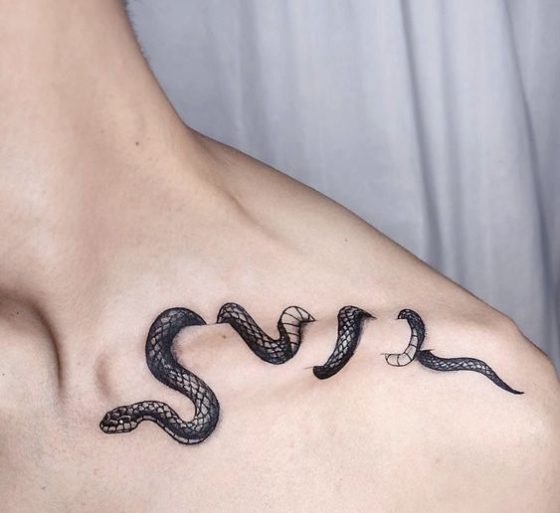 11 Snake Collarbone Tattoos To Get Wrapped Up In • Body Artifact