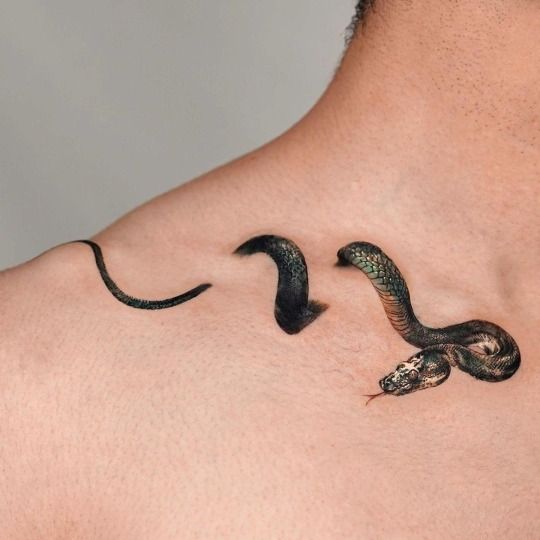 Snake Collarbone Tattoos To Get Wrapped Up In