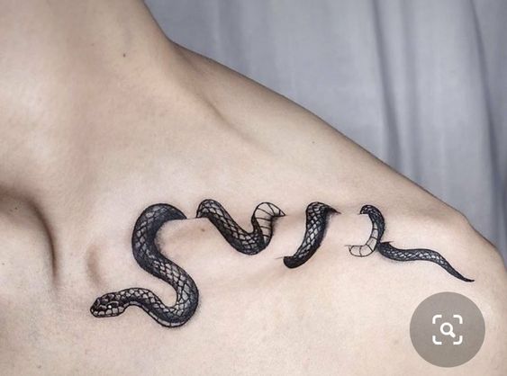 Snake Collarbone Tattoos To Get Wrapped Up In