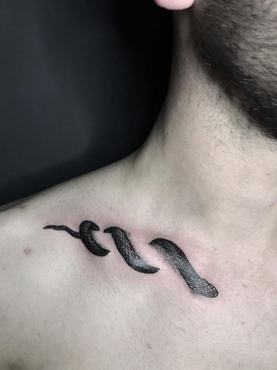 11 Snake Collarbone Tattoos To Get Wrapped Up In 6 Snake Collarbone Tattoos To Get Wrapped Up In