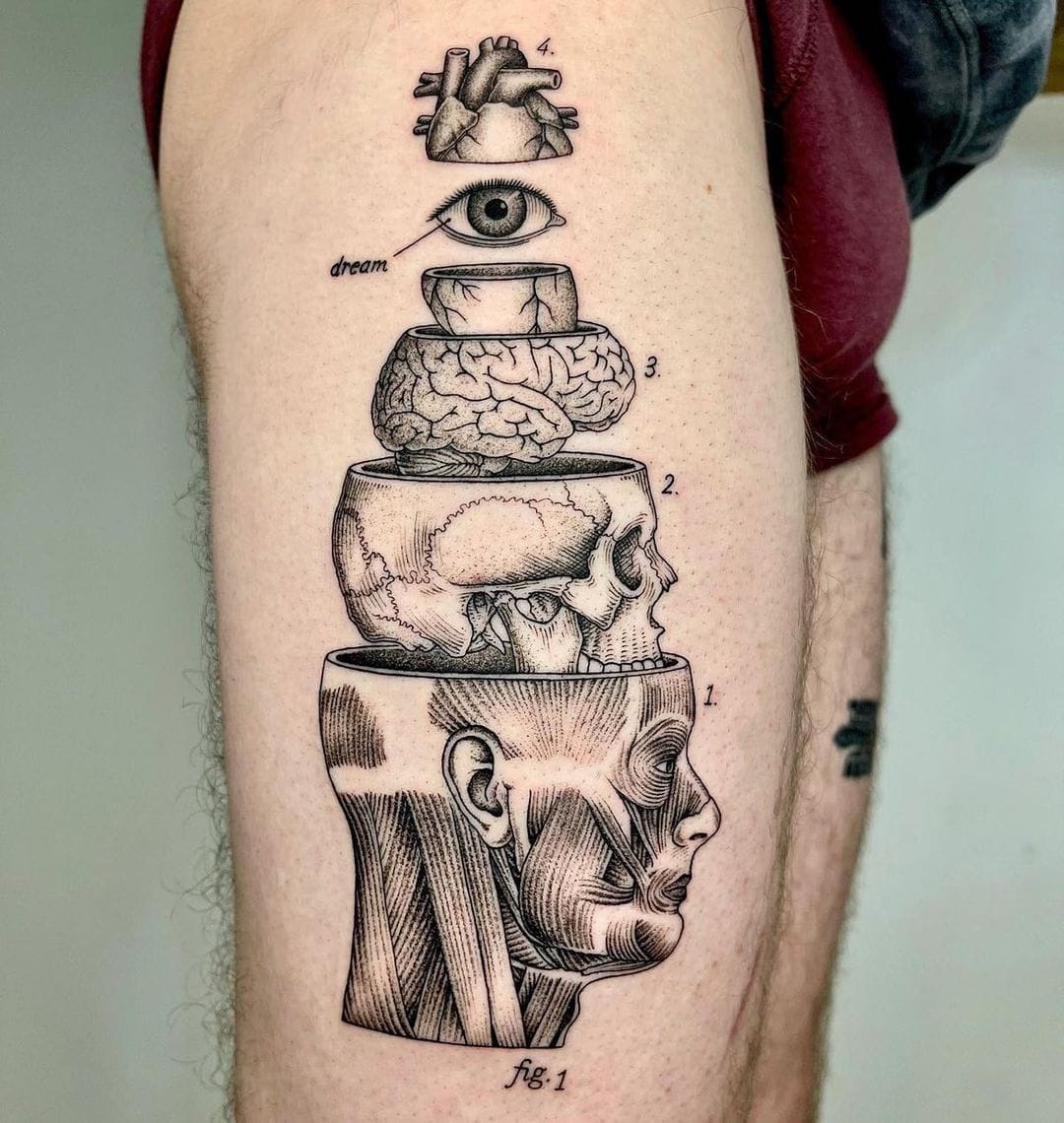 skull calf tattoos for men