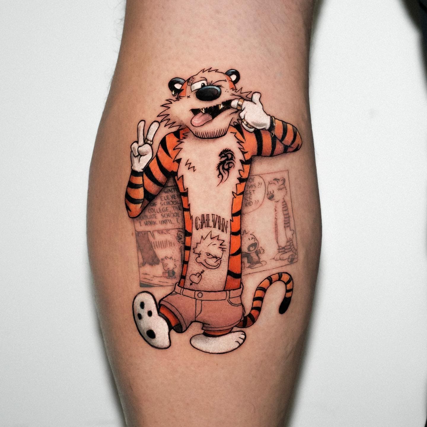 Calvin and Hobbes Tattoo for Adam tattoo tattooideas comics cartoon  tattooing  YouTube