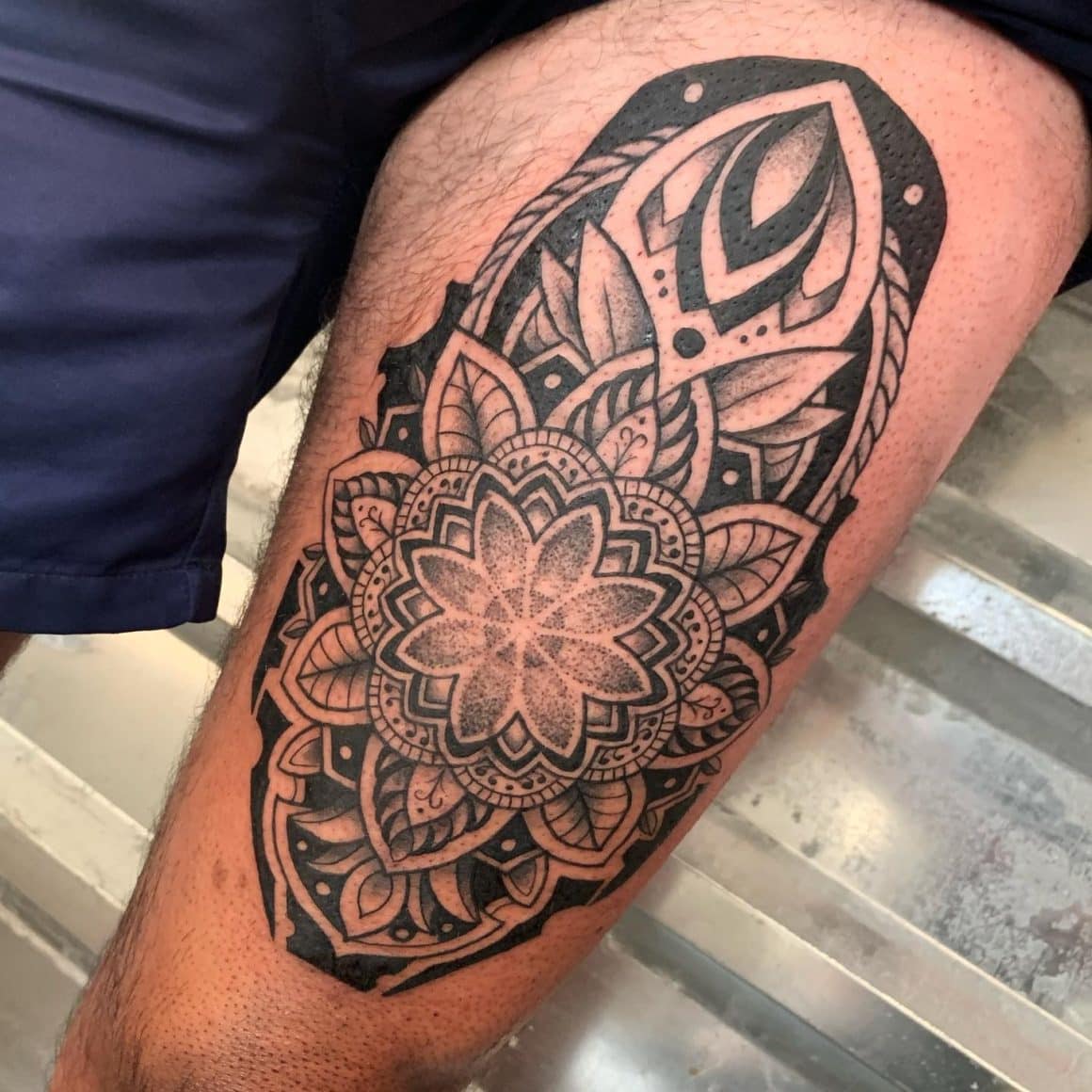 Mandala tattoo on the back of the left leg. Tattoo... - Official Tumblr  page for Tattoofilter for Men and Women