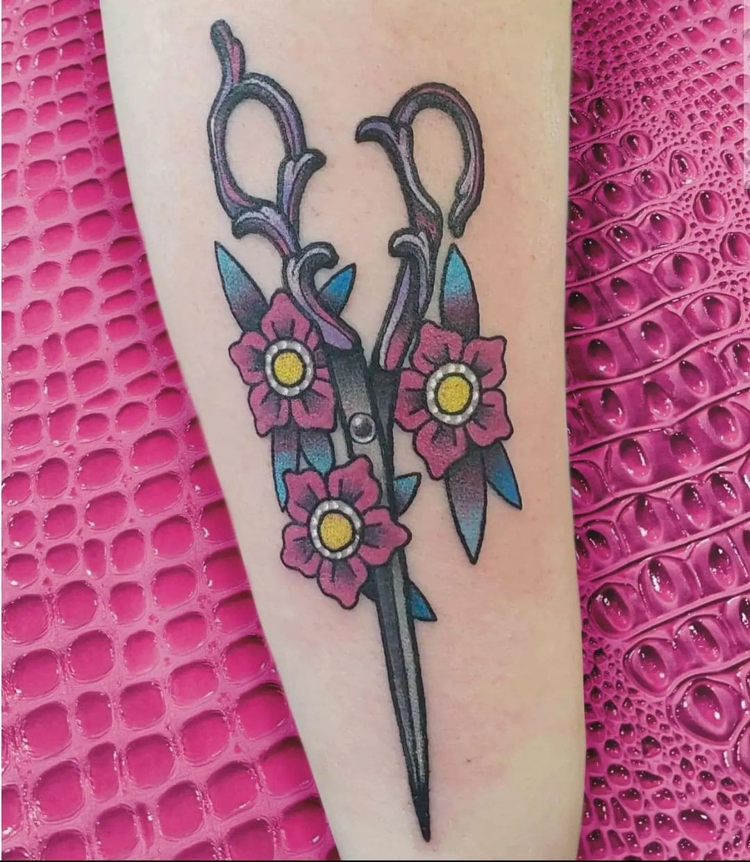 Fancy Vintage Scissors Temporary Tattoo