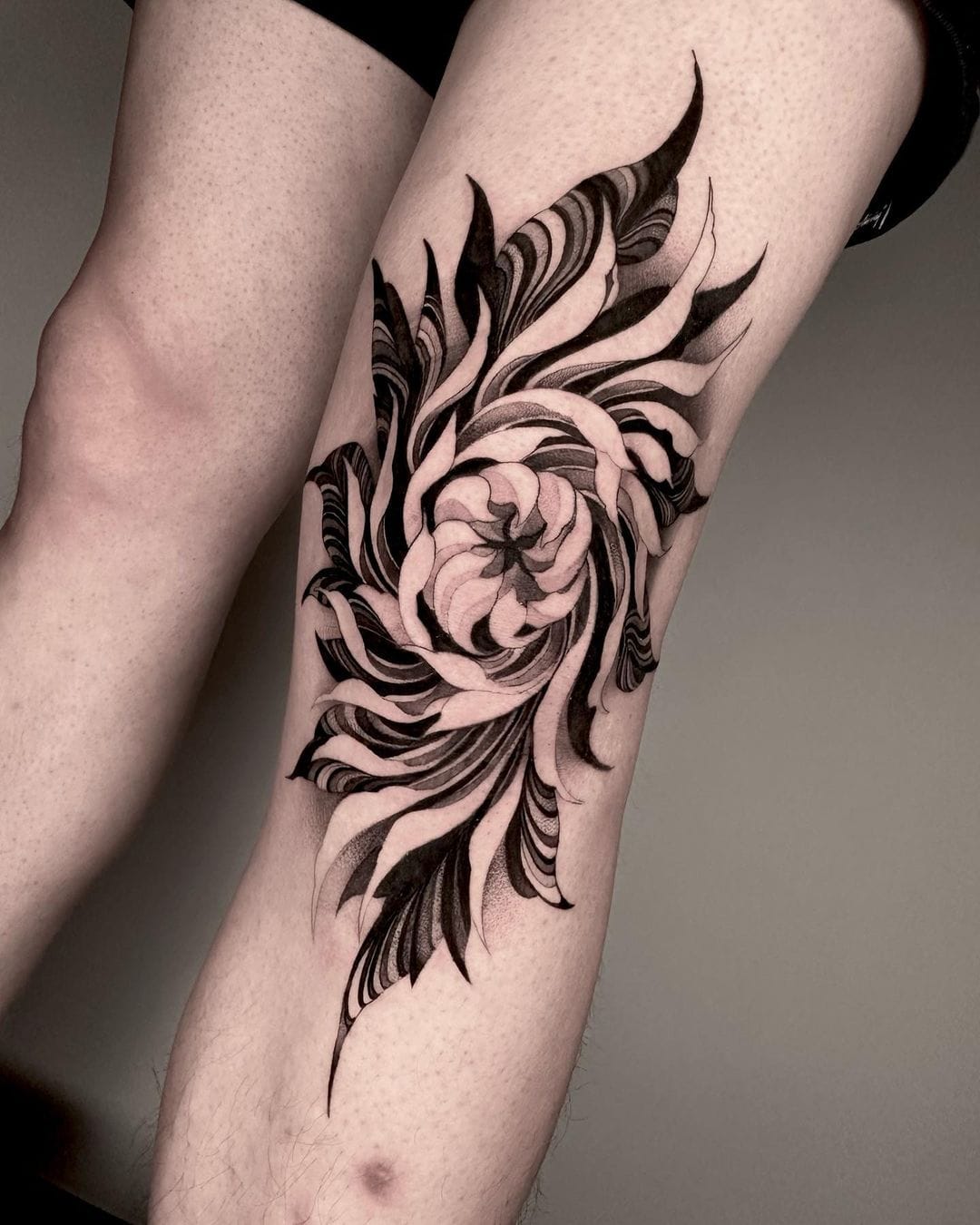 Mandala knee tattoo ( session one ). Tattoo by Jacob Dynes @ the studio  tattoo in Roseville CA : r/tattoo