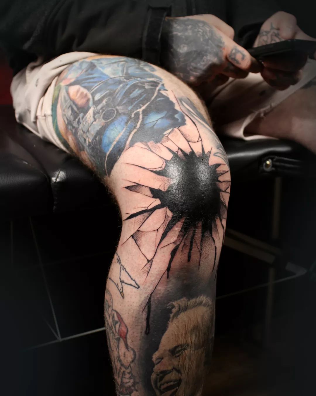 Colorful eye tattoo by Eugene Dusty Past inked above the right knee | Eye  tattoo, Tattoos, Leg tattoos