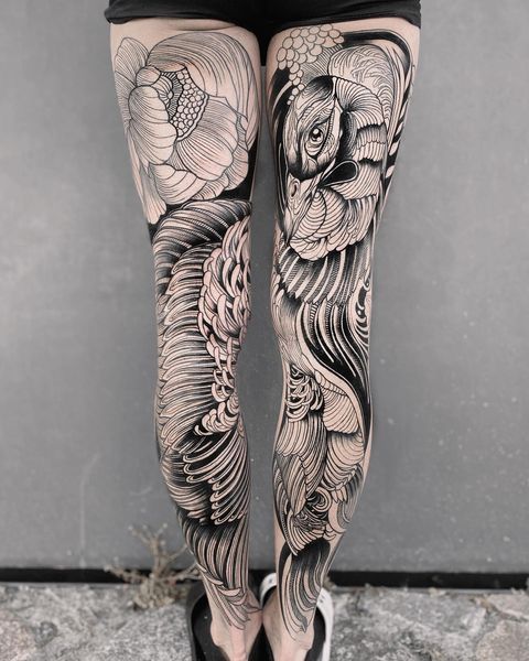 peacock tattoo sleeve male