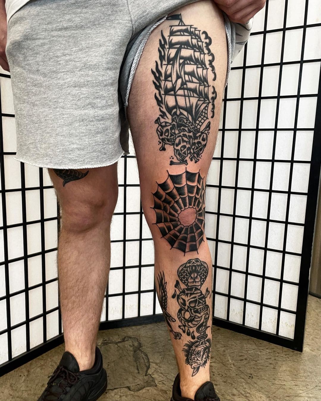 traditional calf tattoos