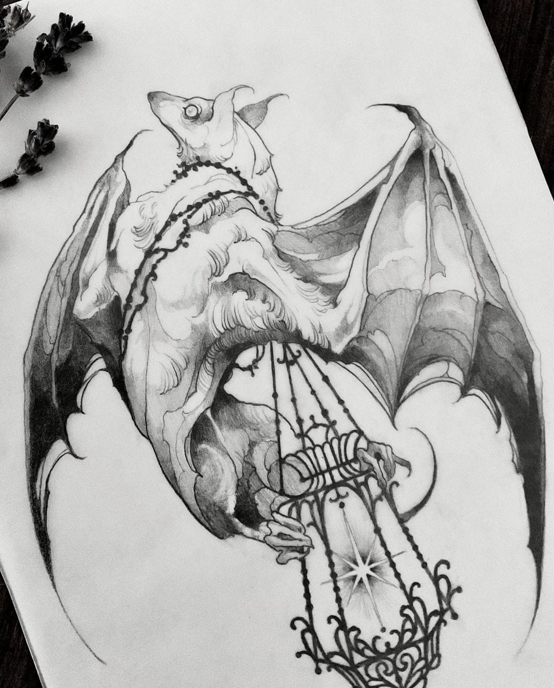 Bat Moon Tattoo Design by georgiatheunicorn21 on DeviantArt