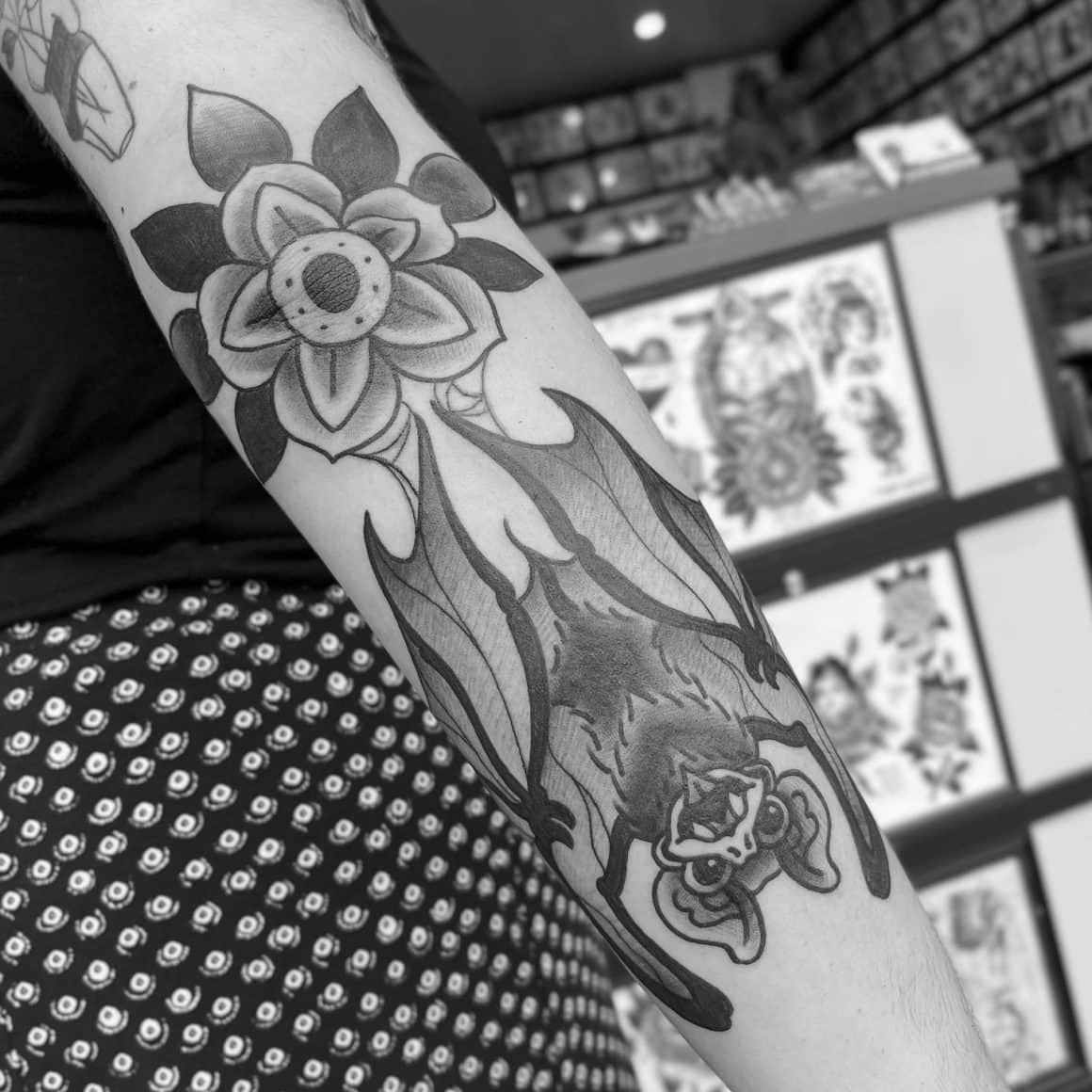 Bat tattoo. Animal tattoo. Black and Grey Realism tattoo Artist in Sydney,  NSW, Australia. Sydney tattoo shops. #bat… | Black bird tattoo, Small  tattoos, Bat tattoo