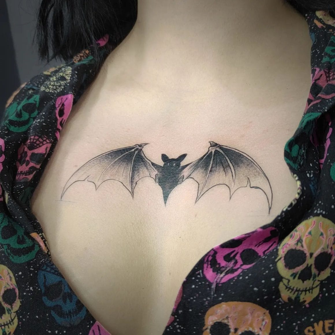 Aggregate 74 bat chest tattoo female best  ineteachers