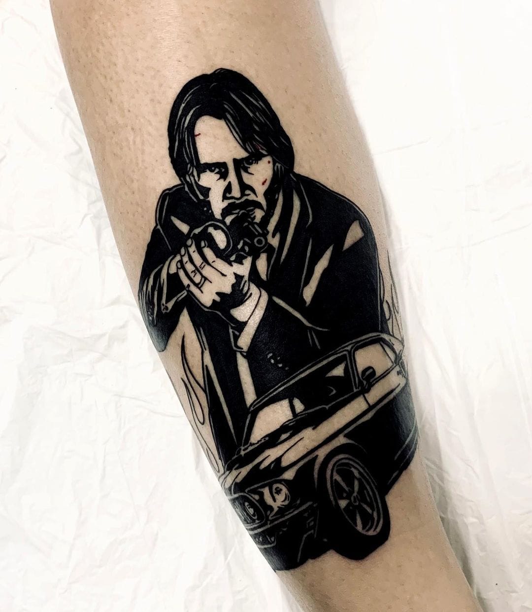 What does Asia Kate Dillons adjudicator on John Wick 3 neck tattoo say  in real life  Quora