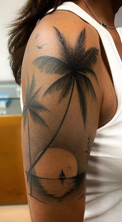Delicate Palm Tree Tattoo - Temu