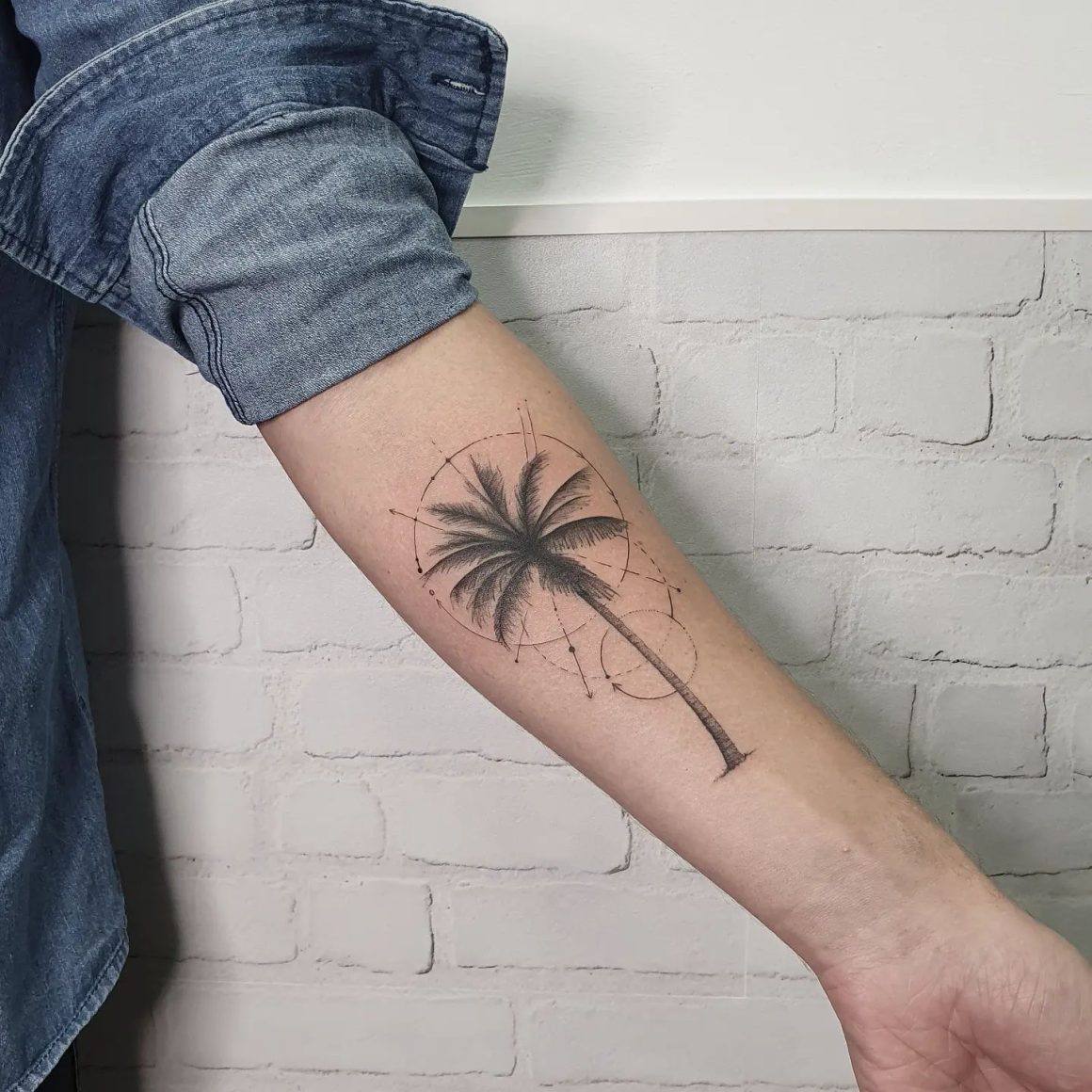 Wave Palm Tree Temporary Tattoo / beach tattoo / tropical tattoo / moon  tattoo / tree tattoo / palm tree tattoo / wave tattoo / sun tattoo