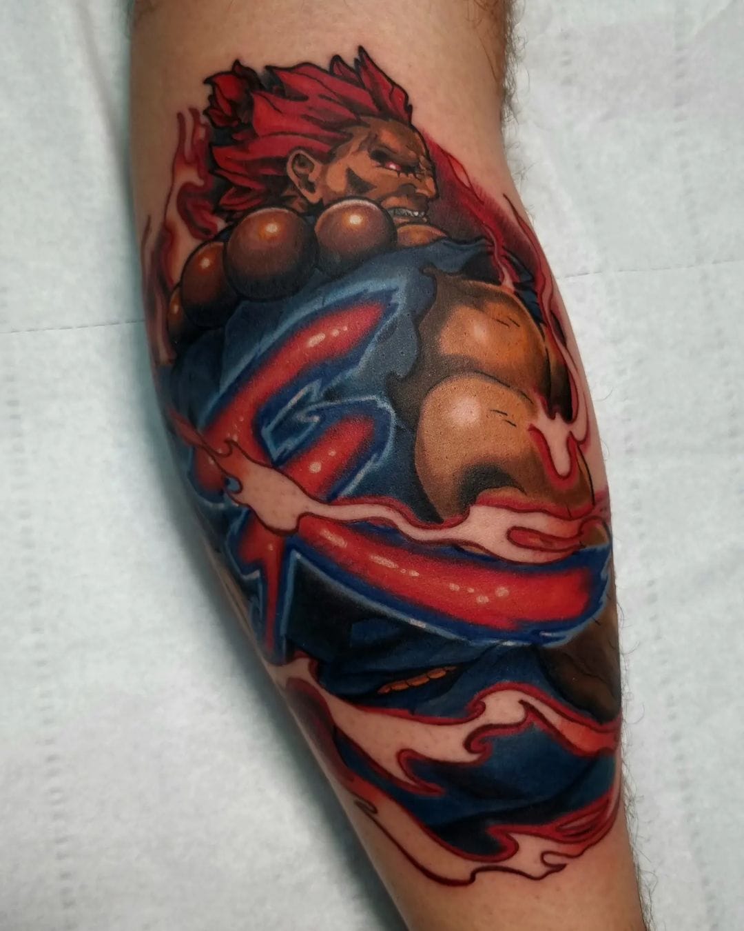 Inksanity BodyDesign - Got to make this Ryu from Street fighter piece for  Keith Abraham on his lower arm. Its the 2nd addition to his games and movie  sleeve. Around the other