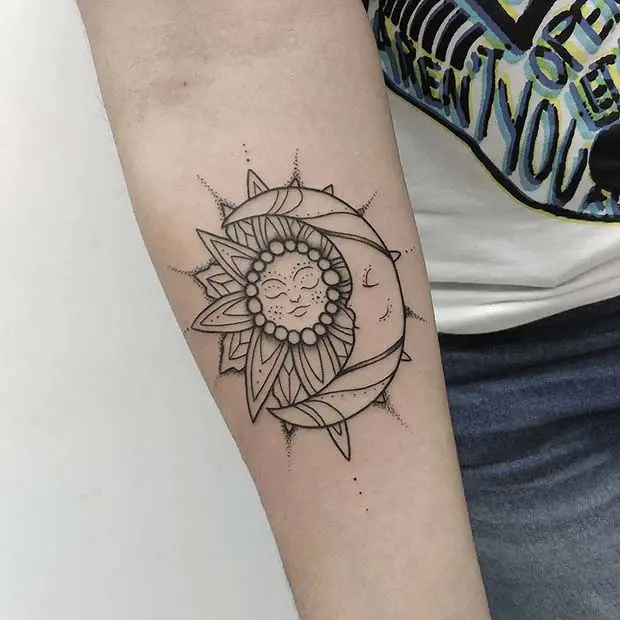 sun and moon tattoo 17