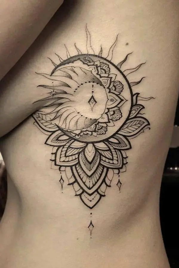 Cresent Moon Flower Temporary Tattoo Arm Neck Waist Shoulder Ankle Tattoo -  Etsy Sweden