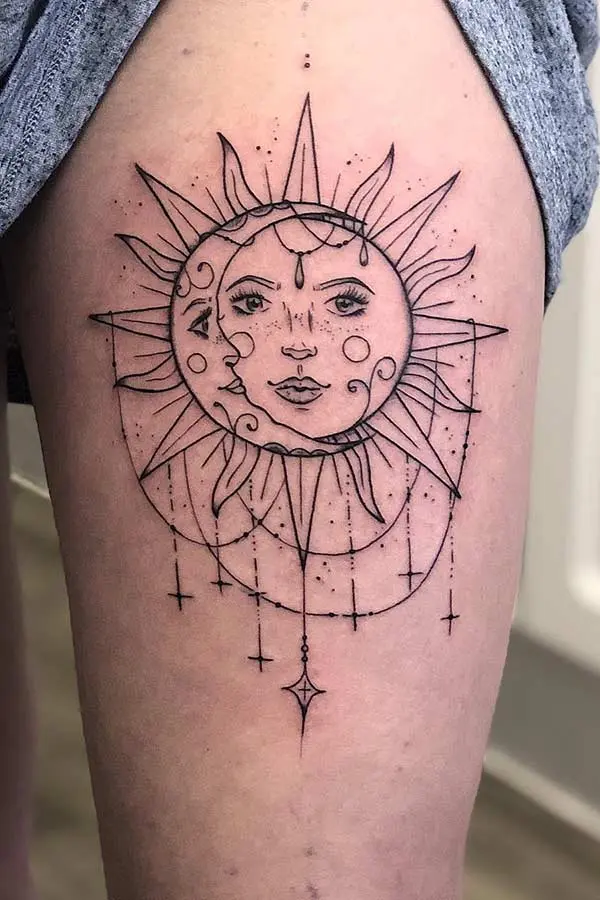 sun and moon tattoo 11